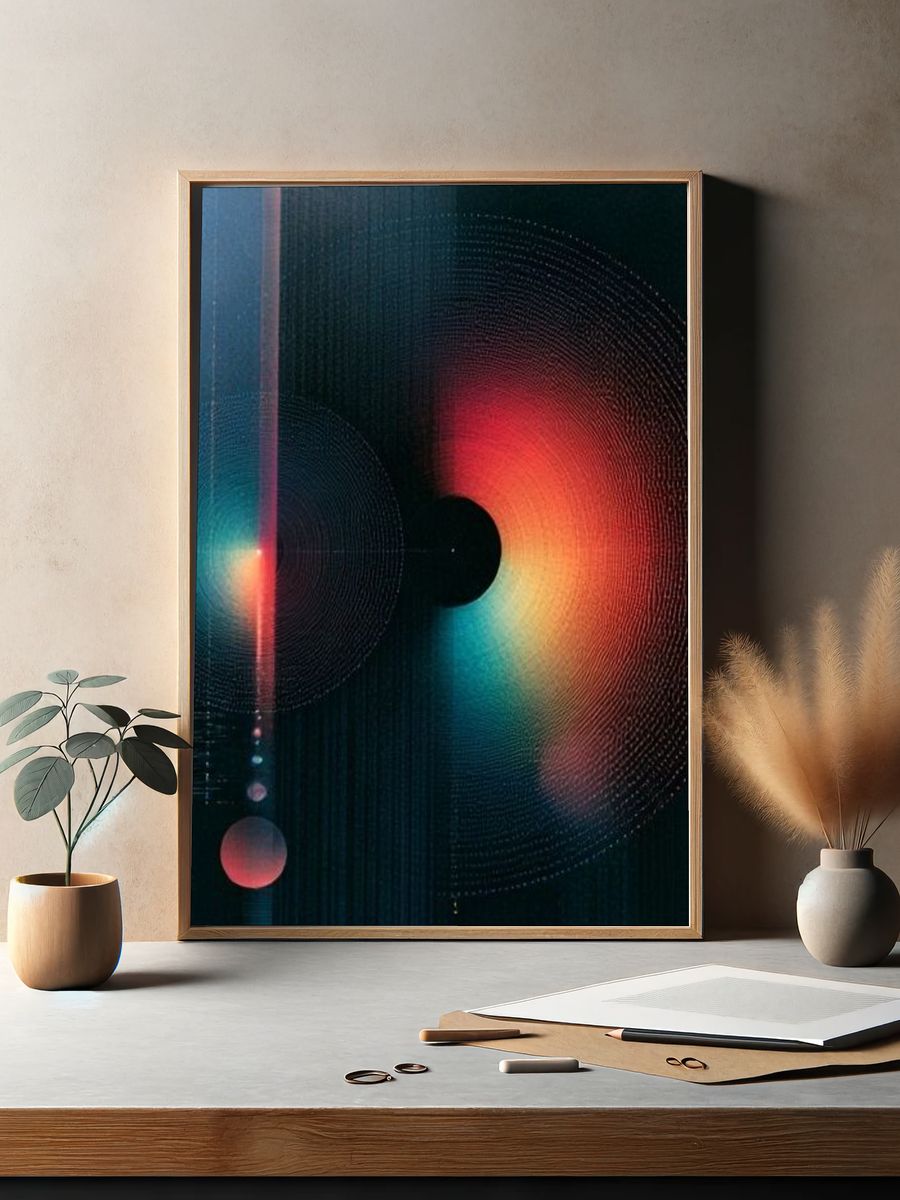 Neon Orbital Abstract Poster. — room view 2