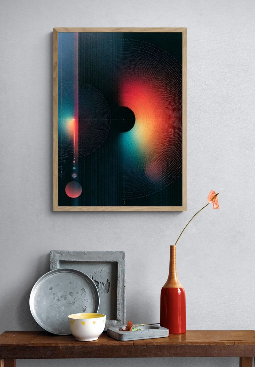 Neon Orbital Abstract Poster. — room view 3