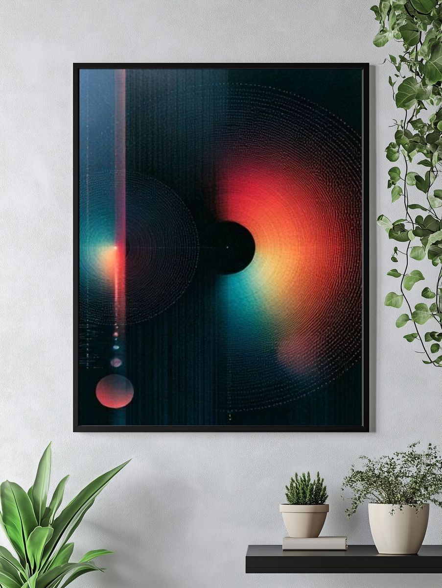 Neon Orbital Abstract Poster. — room view 4