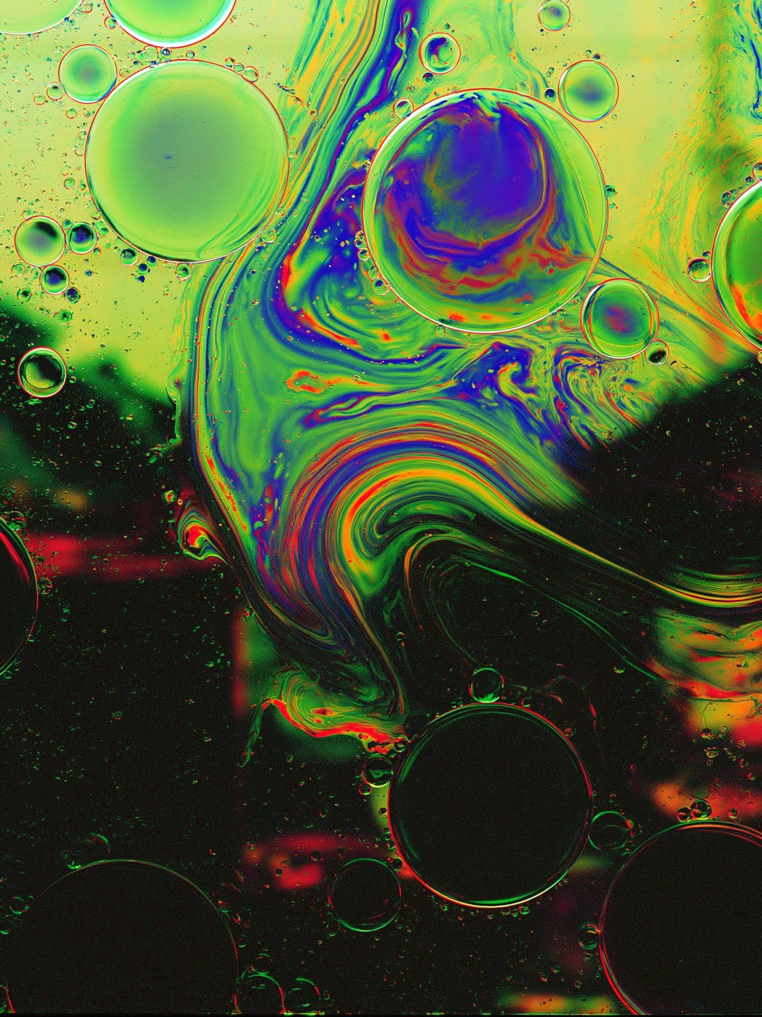 Neon Bubble Swirl Abstract Poster. poster — abstract art