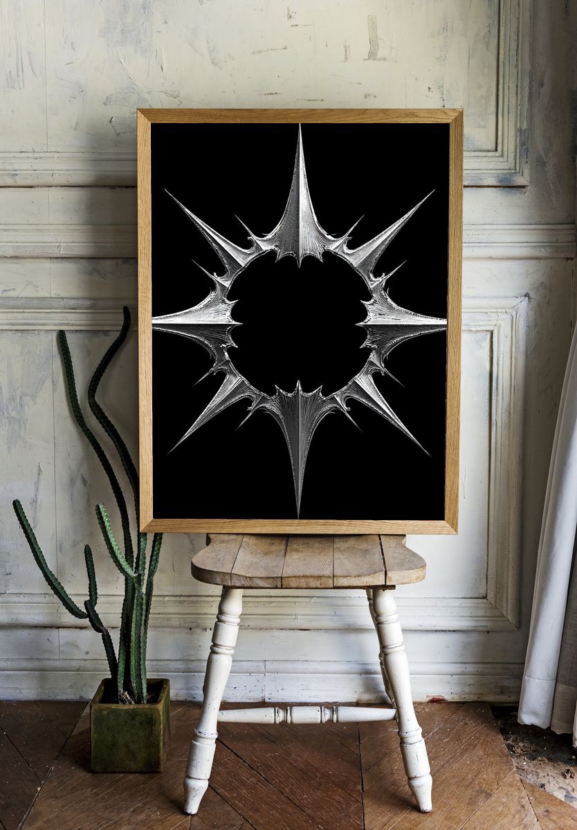 Spiked Halo Abstract Poster. — room view 1