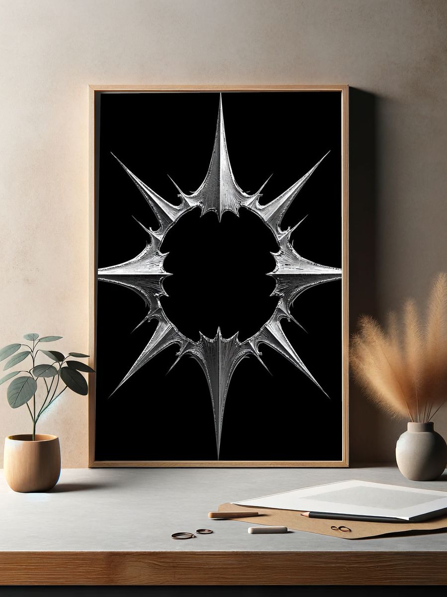 Spiked Halo Abstract Poster. — room view 2