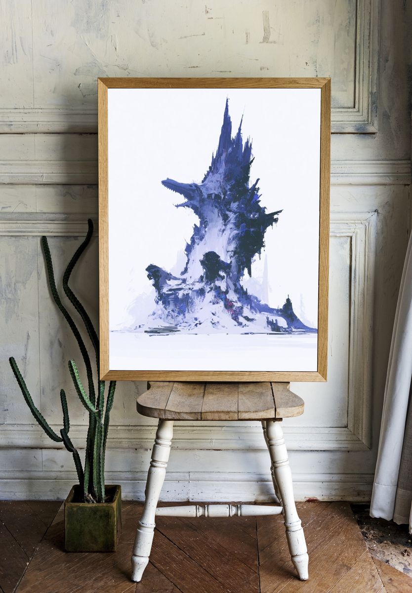 Icy Spire Abstract Print. — room view 1