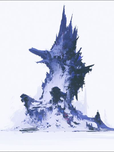 Icy Spire Abstract Print. poster
