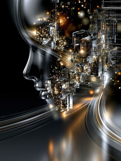 Futuristic Cityscape Abstract Print. poster