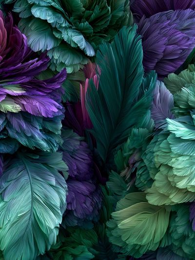 Feather Bloom Abstract Print. poster