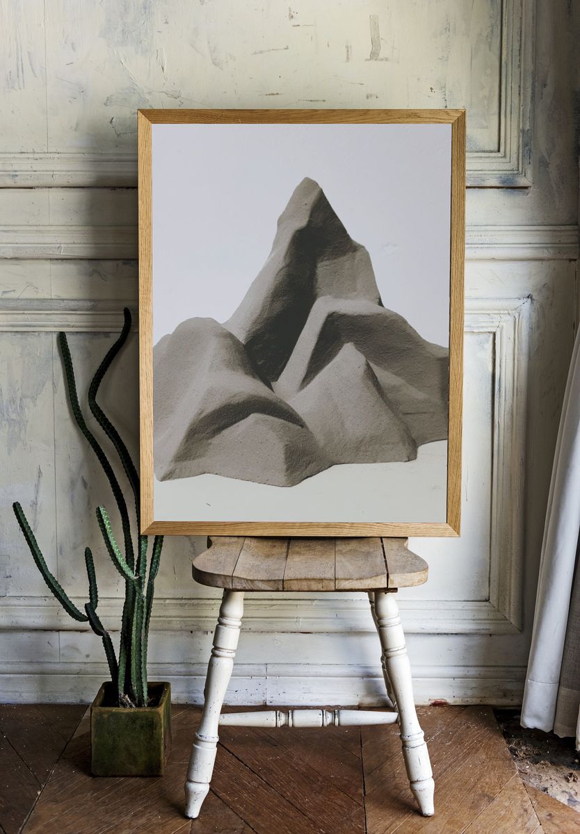 Stone Peak Abstract Print. room preview