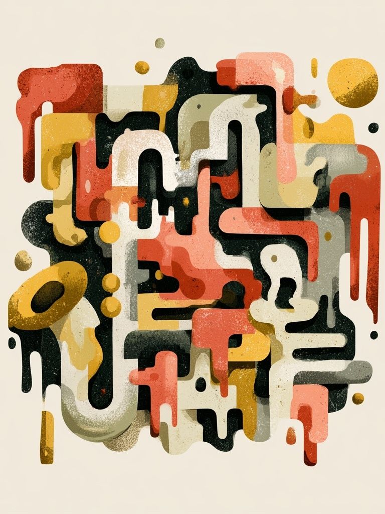 Retro Geometric Abstract Poster. poster — abstract art