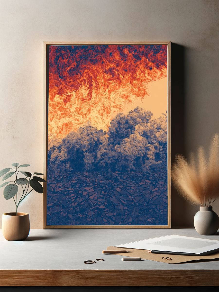 Molten Sky Abstract Print. — room view 2
