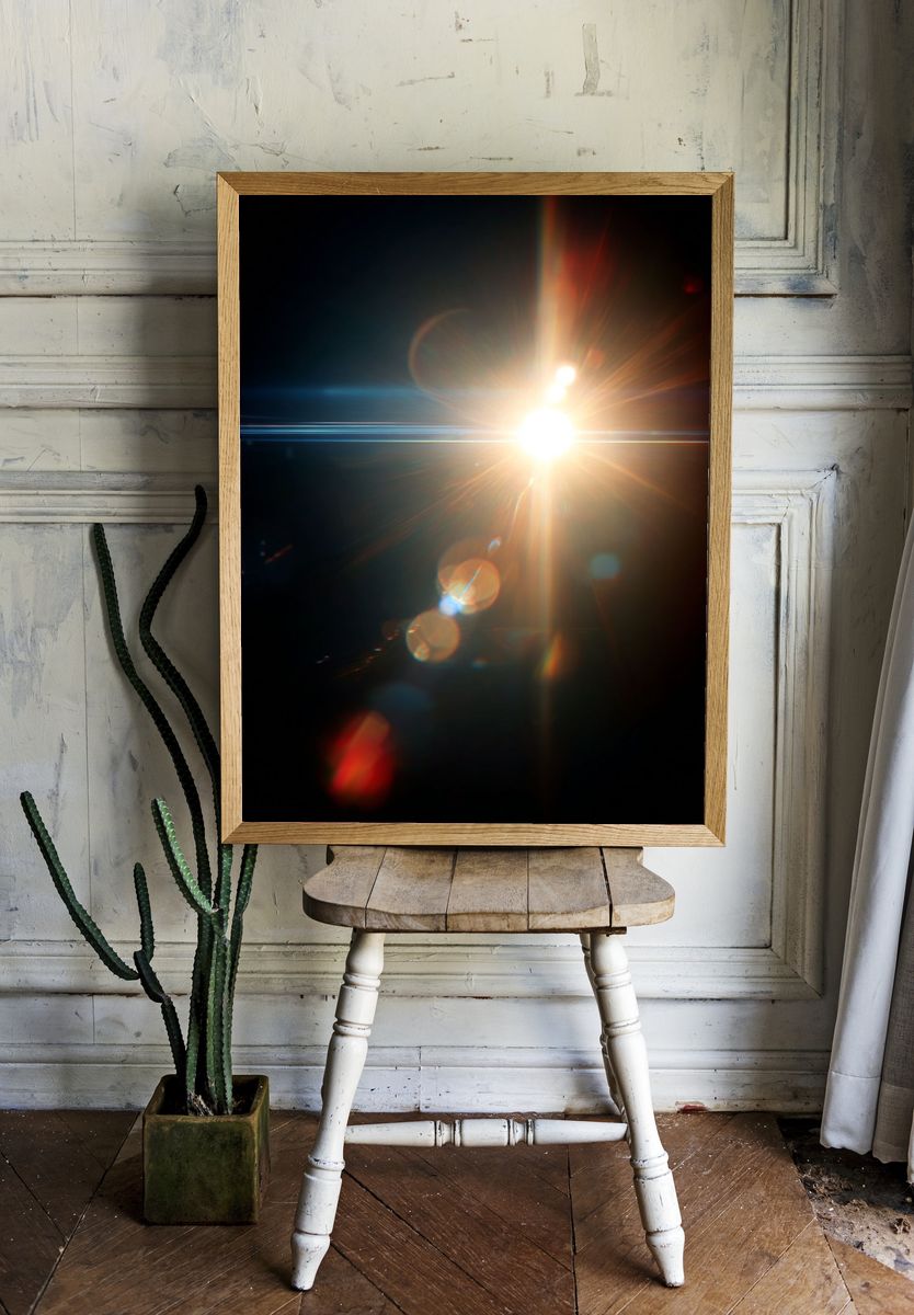 Solar Lens Flare Abstract Print. room preview