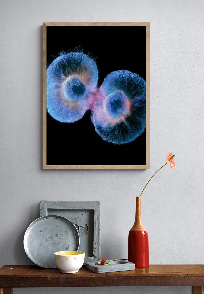 Bioluminescent Jellyfish Abstract Print. — room view 3