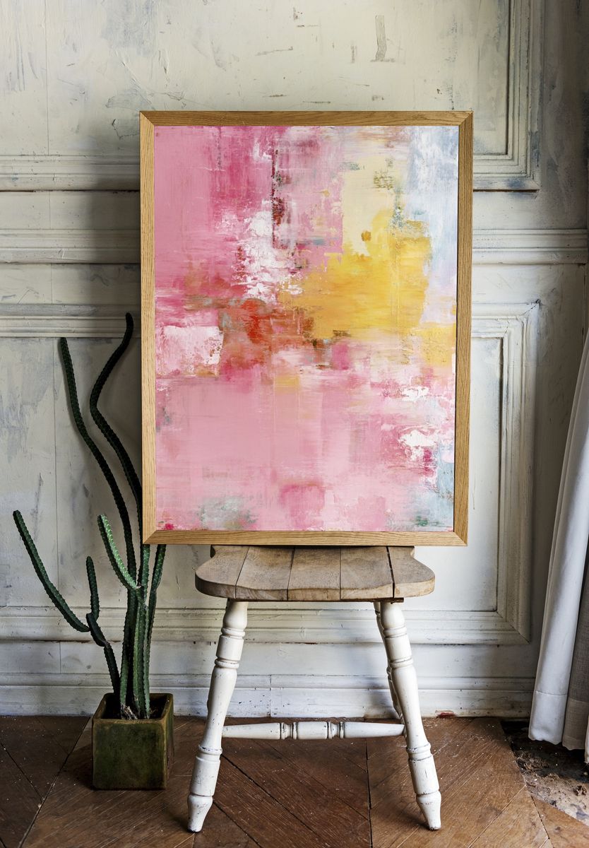 Blush Pastel Abstract Poster. room preview