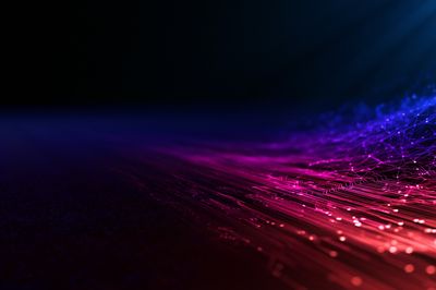Neon Data Wave Abstract Poster.