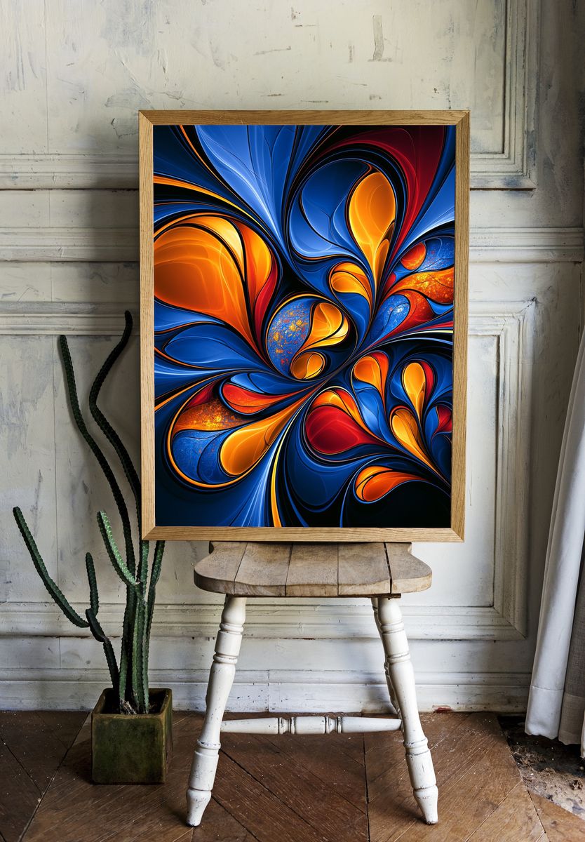 Electric Flow Abstract Poster. — room view 1