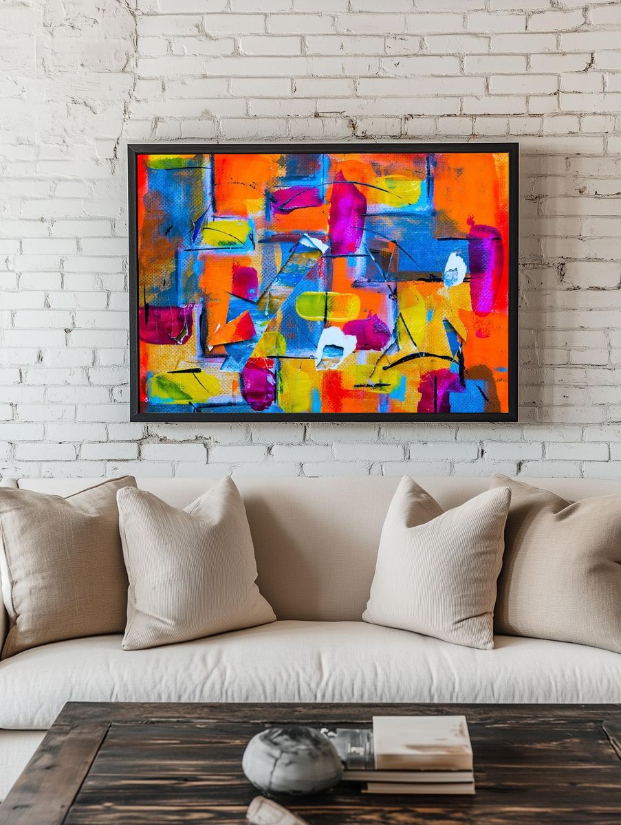 Free colorful abstract painting image. — room view 1