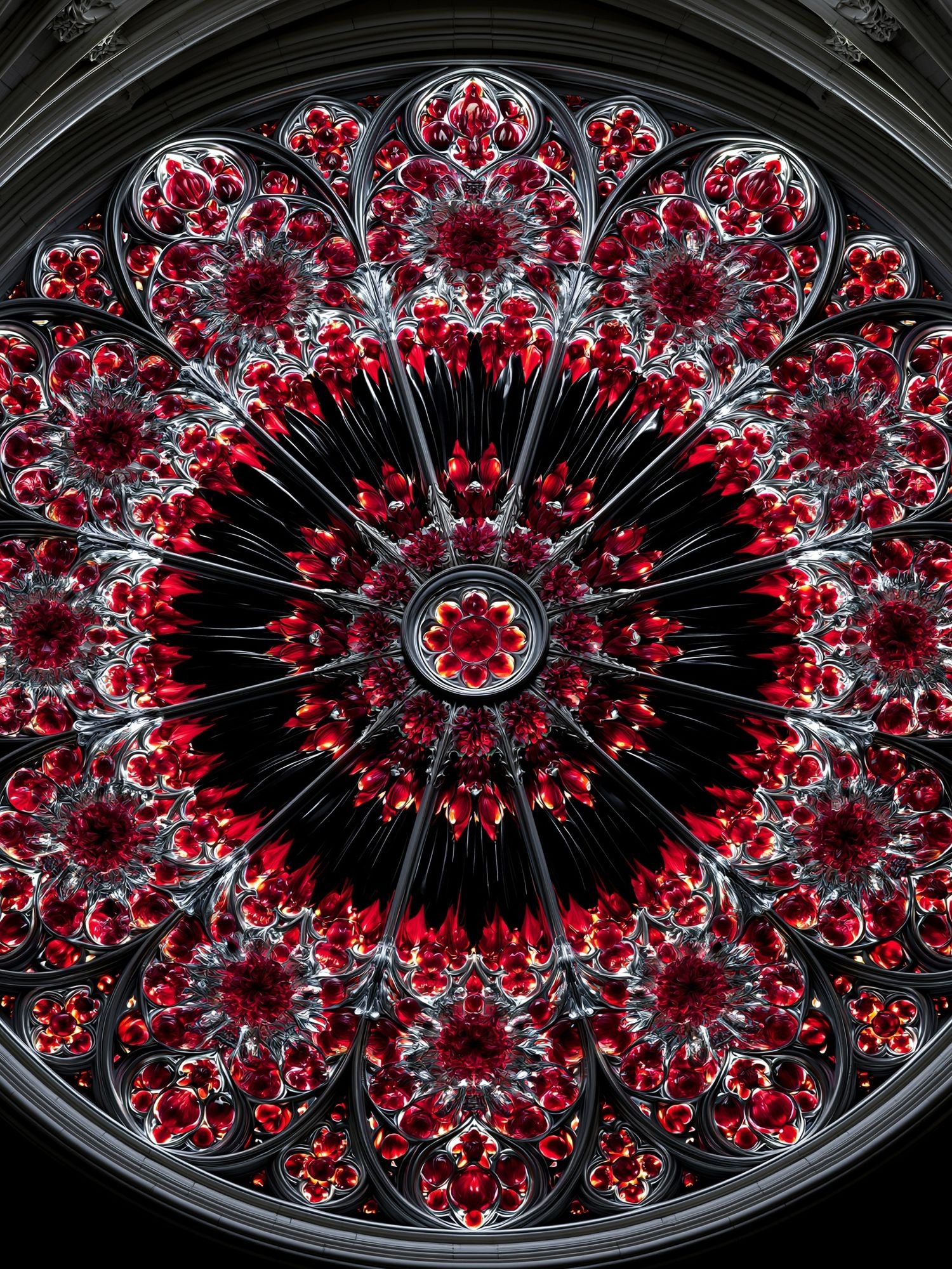 Crimson Rose Mandala Abstract Poster. poster — abstract art