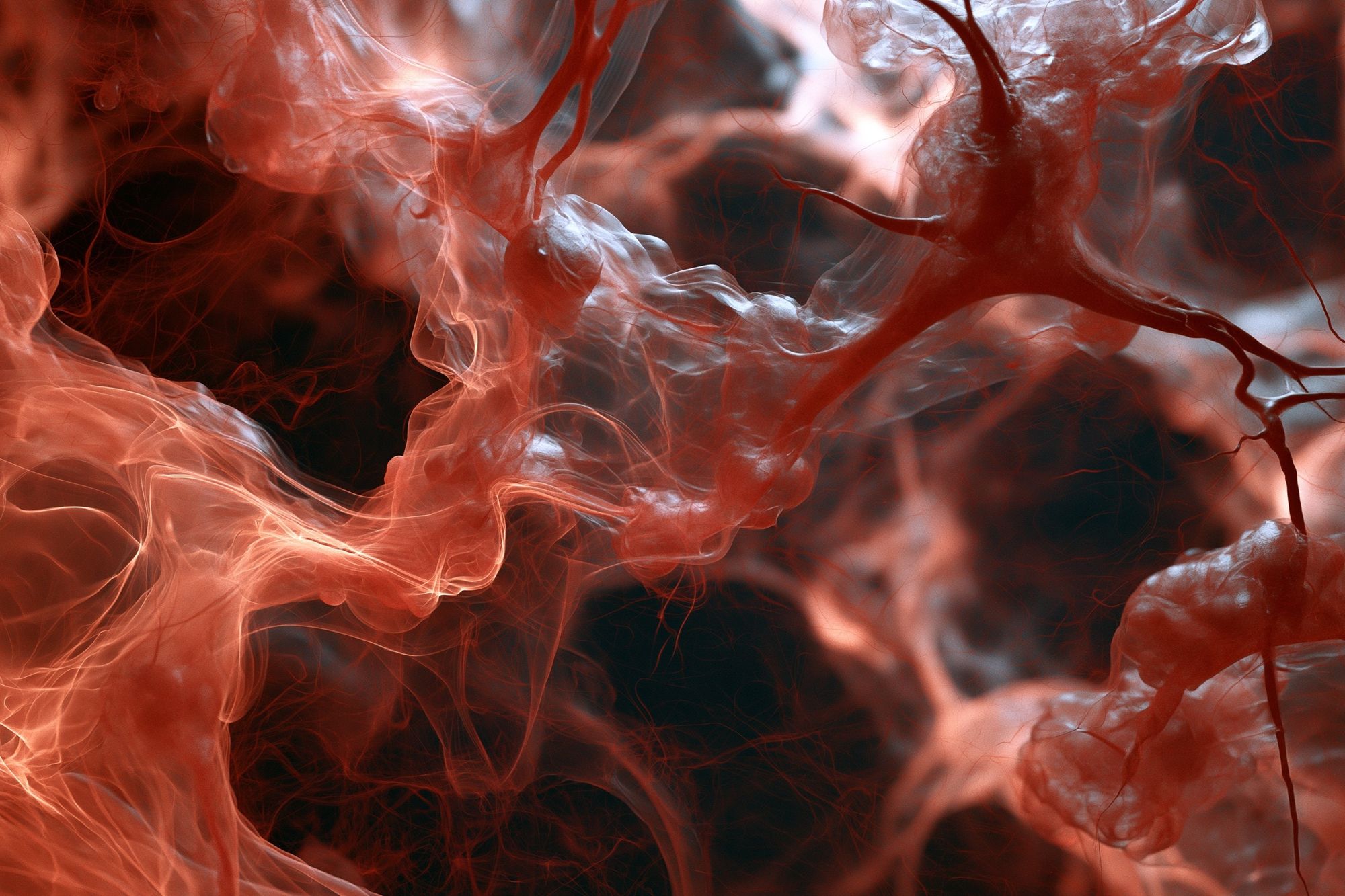 Crimson Smoke Abstract Poster. poster detail