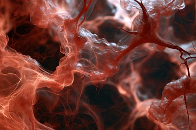 Crimson Smoke Abstract Poster. poster