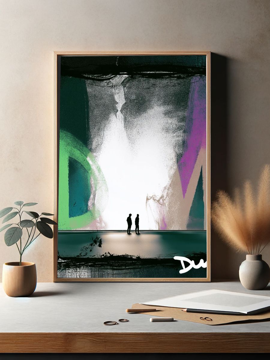 Abstract Neon Gallery Poster. — room view 2