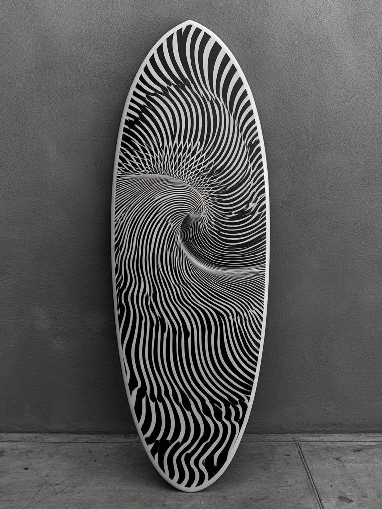 Monochrome Spiral Optical Art Poster. poster — abstract art