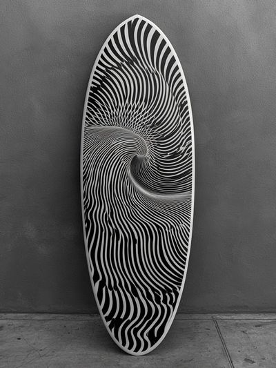 Monochrome Spiral Optical Art Poster. poster