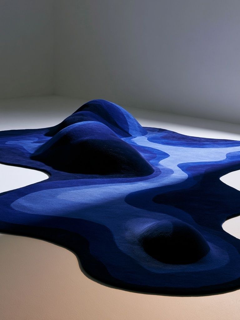 Blue Topographic Abstract Poster. poster detail