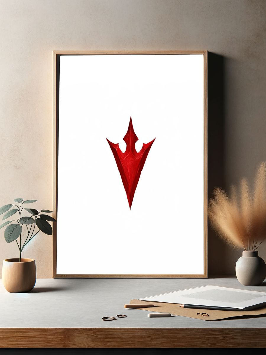 Red Crown Abstract Print. — room view 2