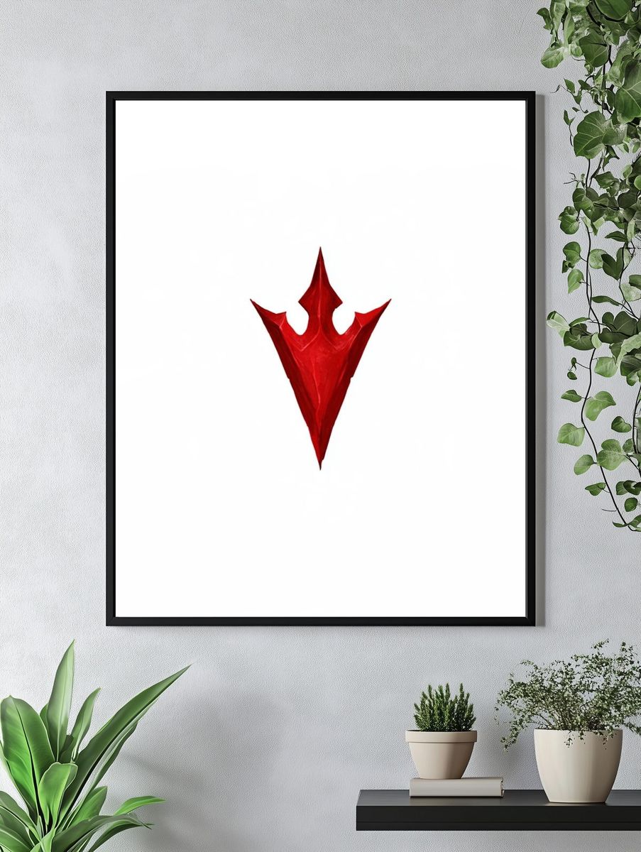Red Crown Abstract Print. — room view 4