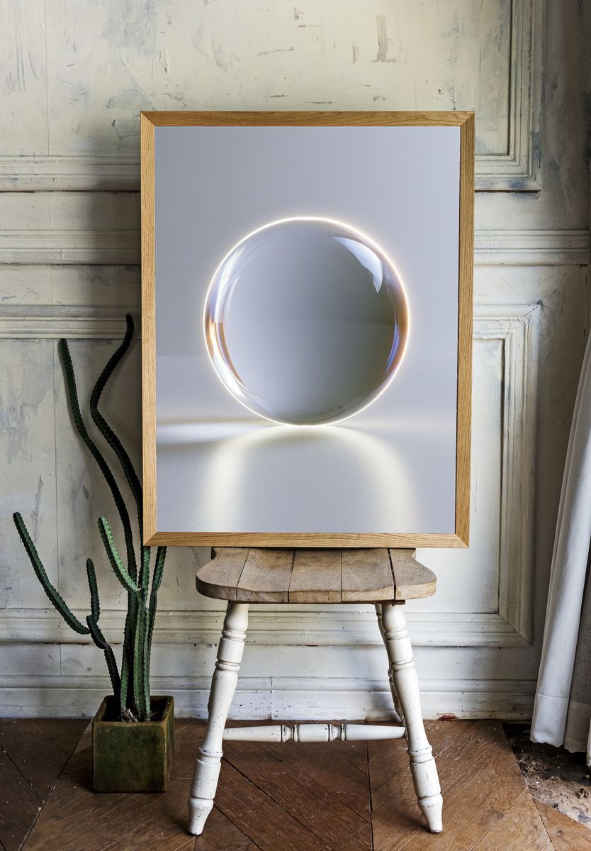 Luminous Glass Orb Abstract Poster. — room view 1