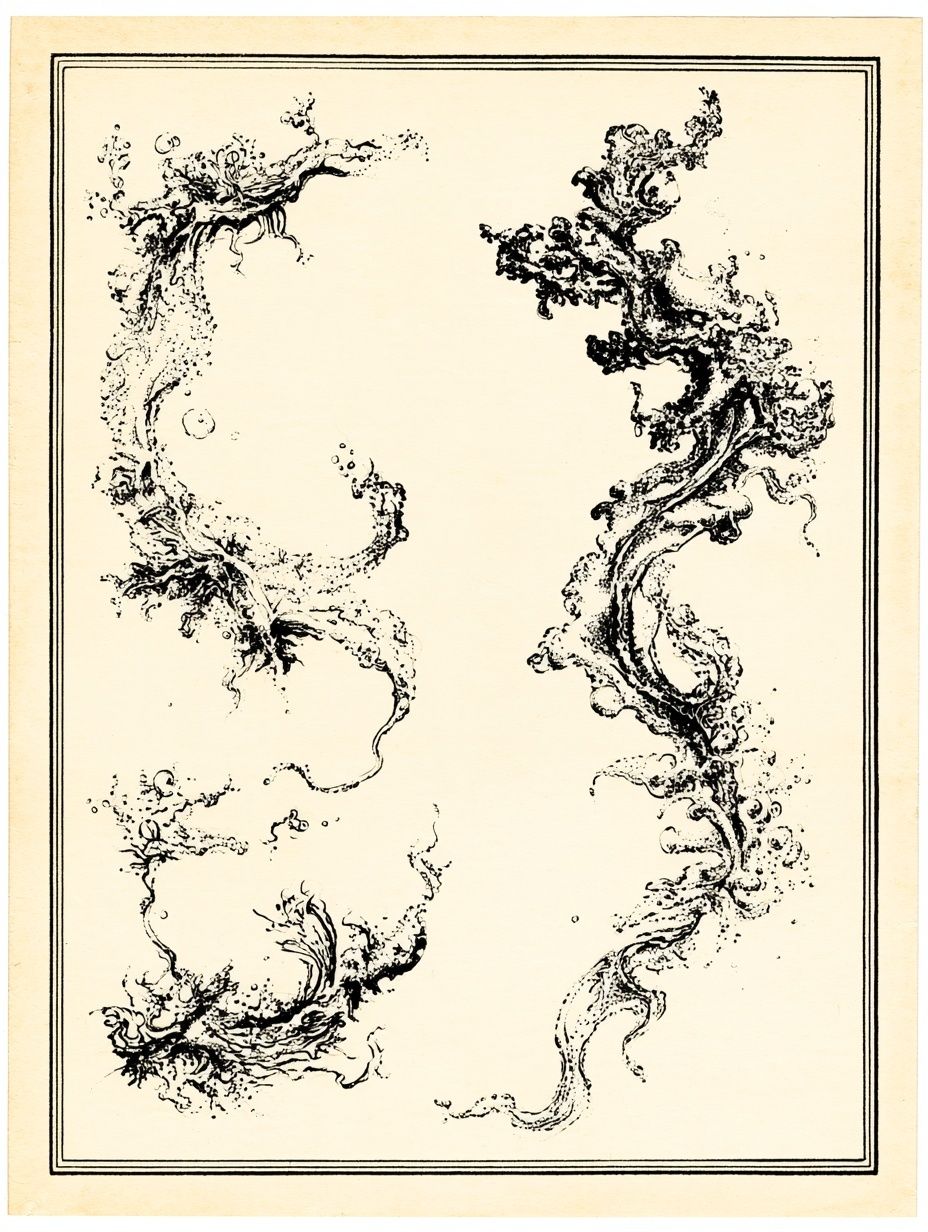 Ink Swirl Frame Poster. poster — abstract art