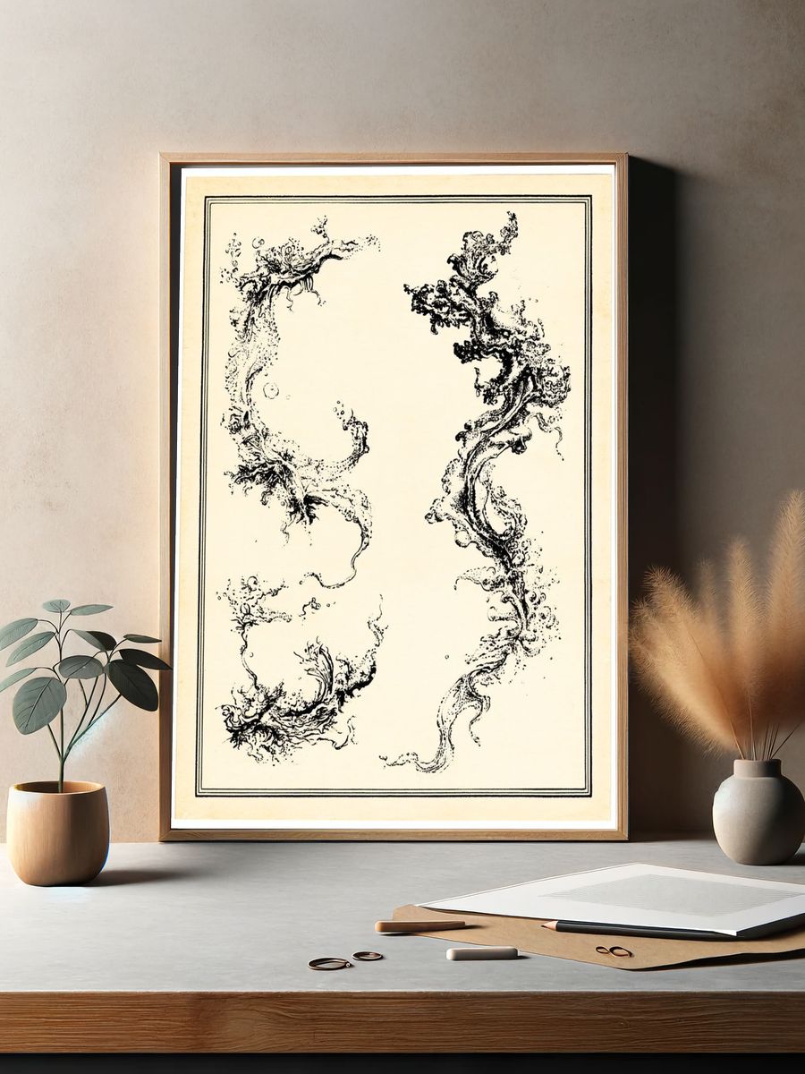 Ink Swirl Frame Poster. — room view 2