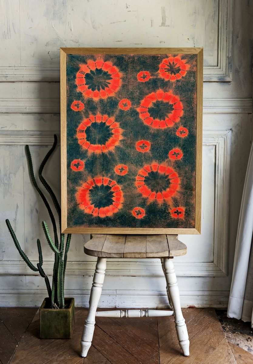 Molten Ember Abstract Poster room preview