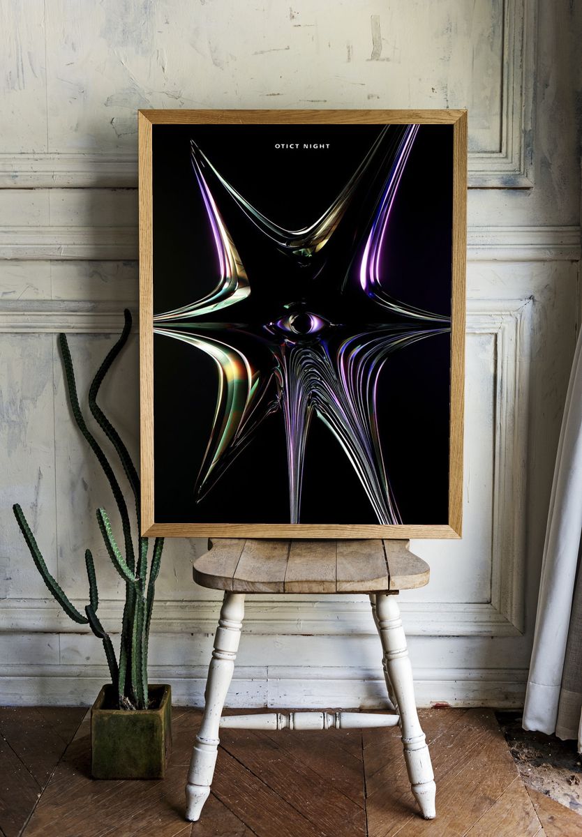 Optic Night Abstract Poster. — room view 1