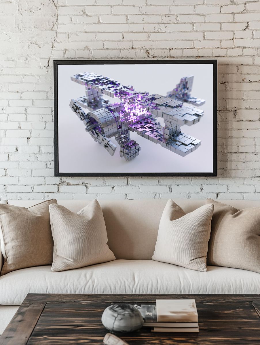 Futuristic Cubic Abstract Poster. room preview