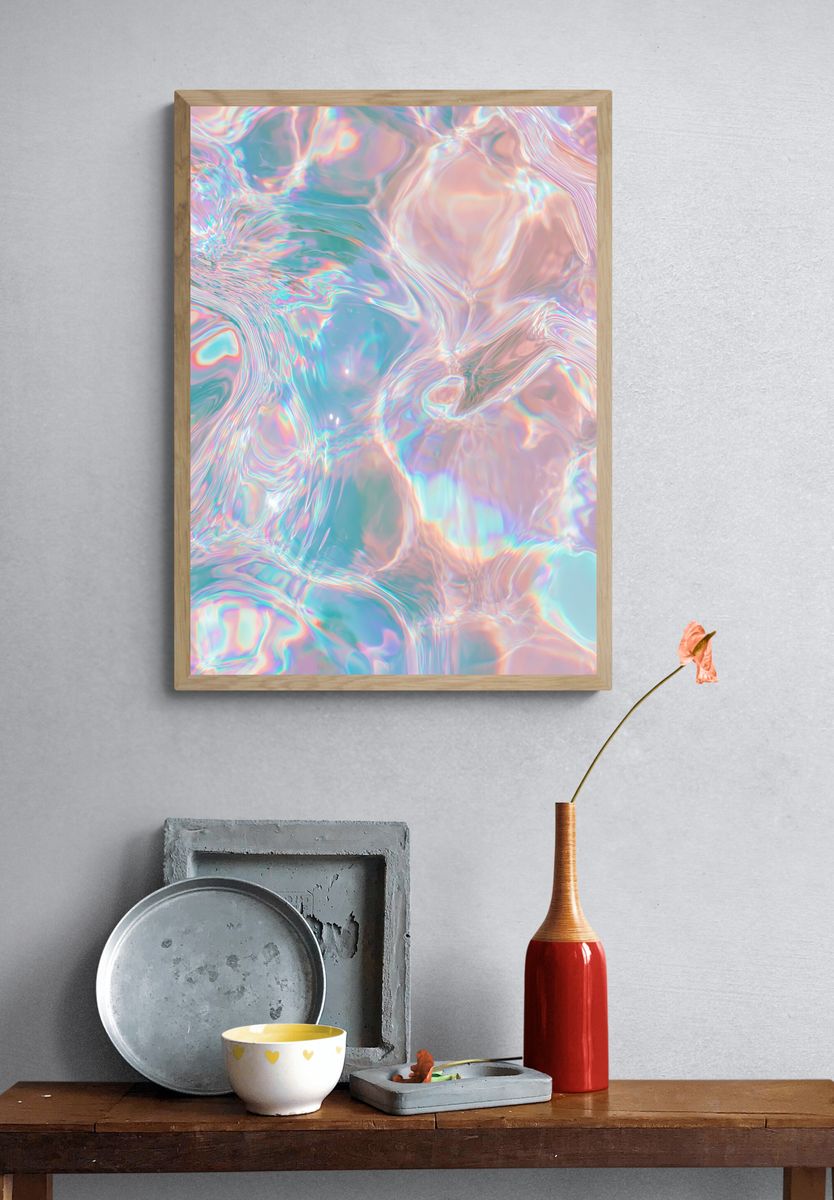 Iridescent Pastel Abstract Poster. — room view 3