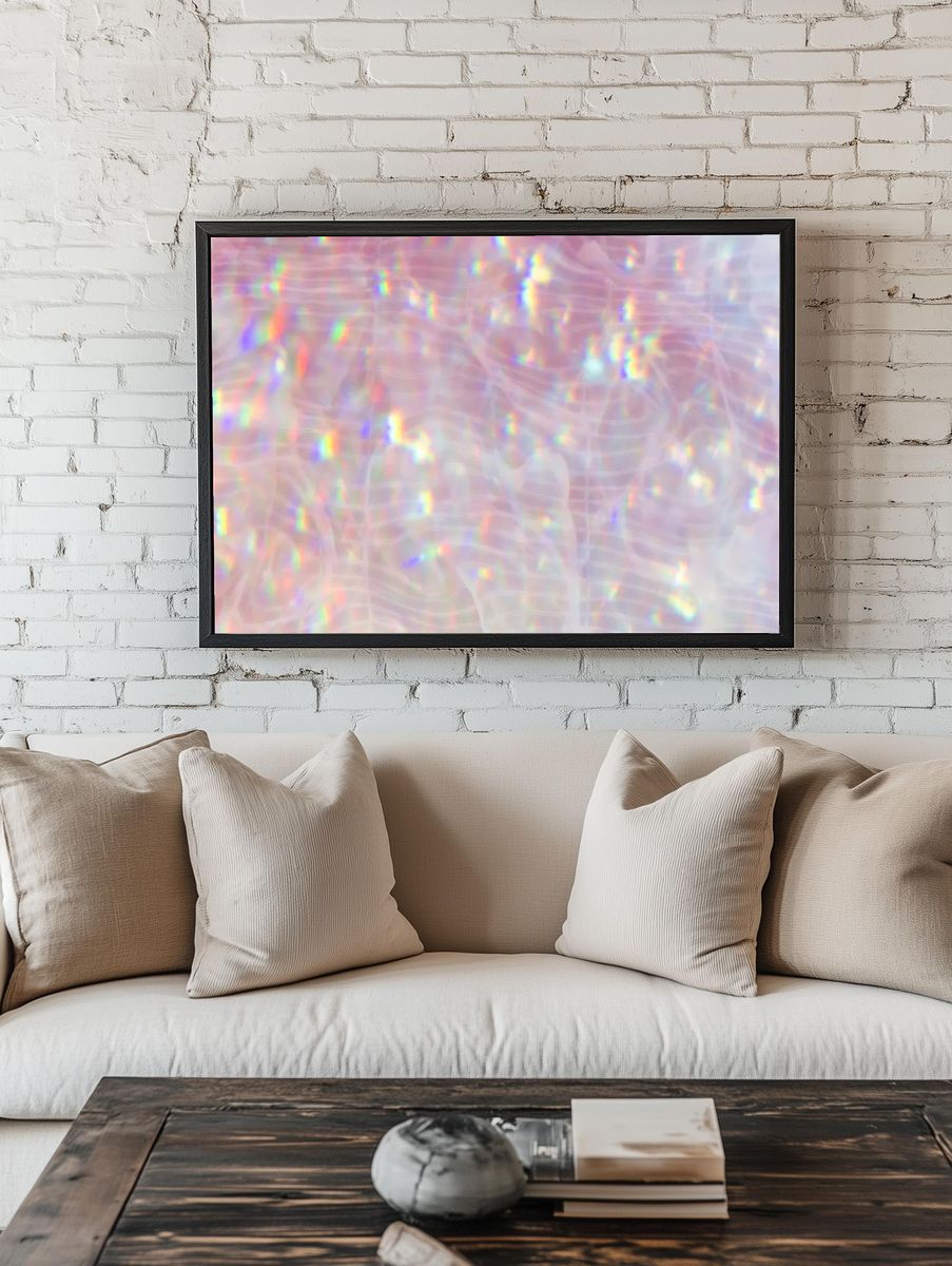 Sparkly pink holographic textured background. — room view 1