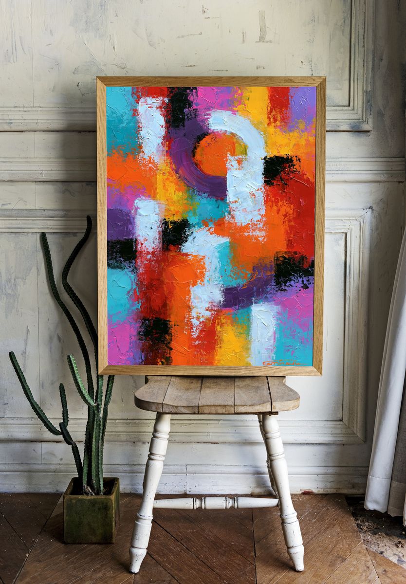 Vibrant Circular Abstract Poster. room preview