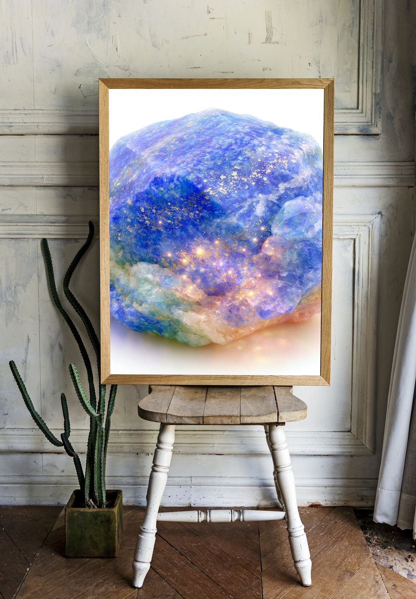 Celestial Crystal Abstract Print. room preview