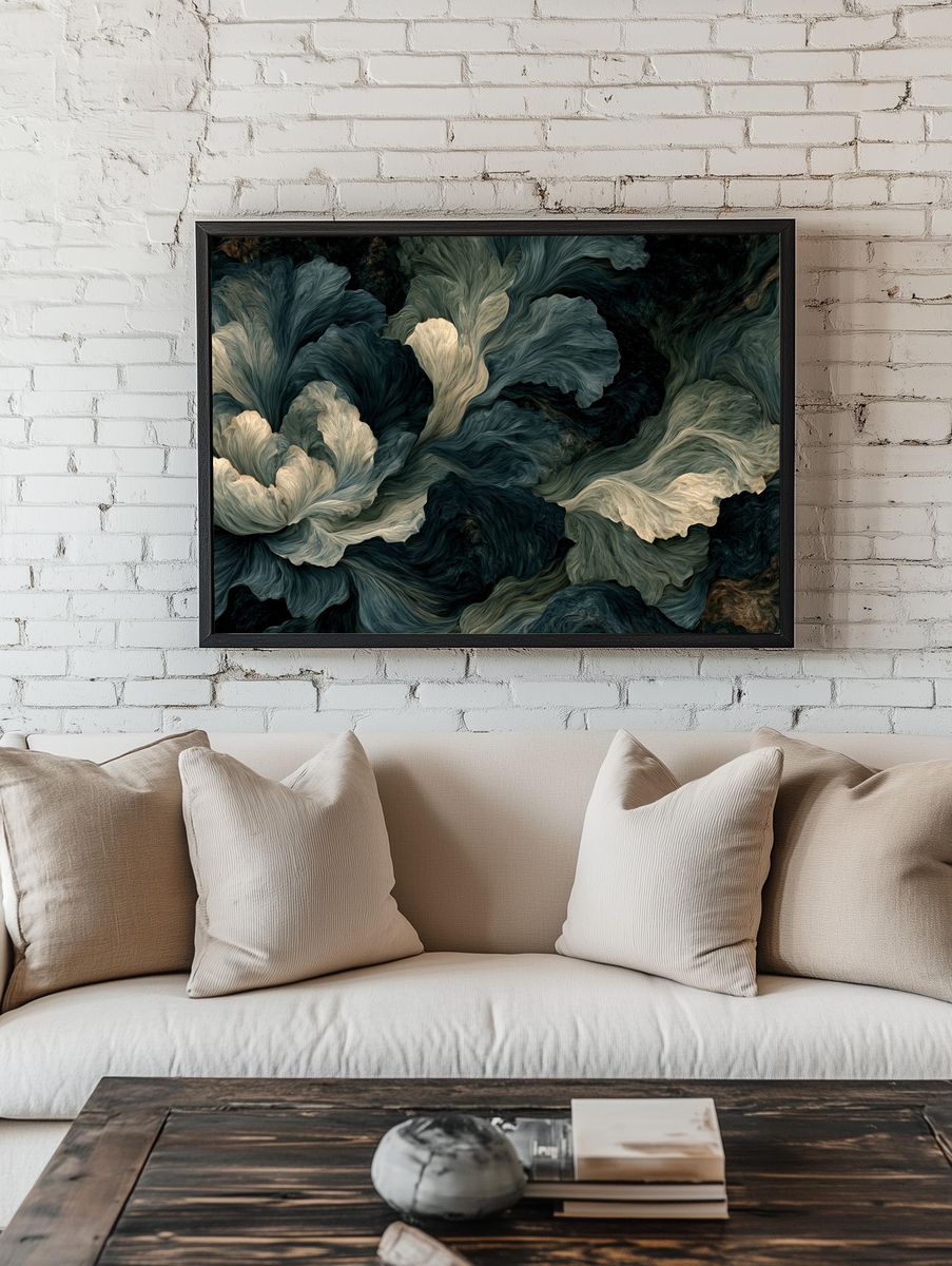 Botanical Flow Abstract Poster. room preview