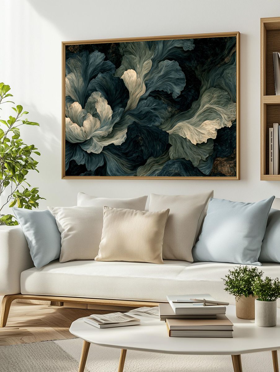 Botanical Flow Abstract Poster. — room view 2