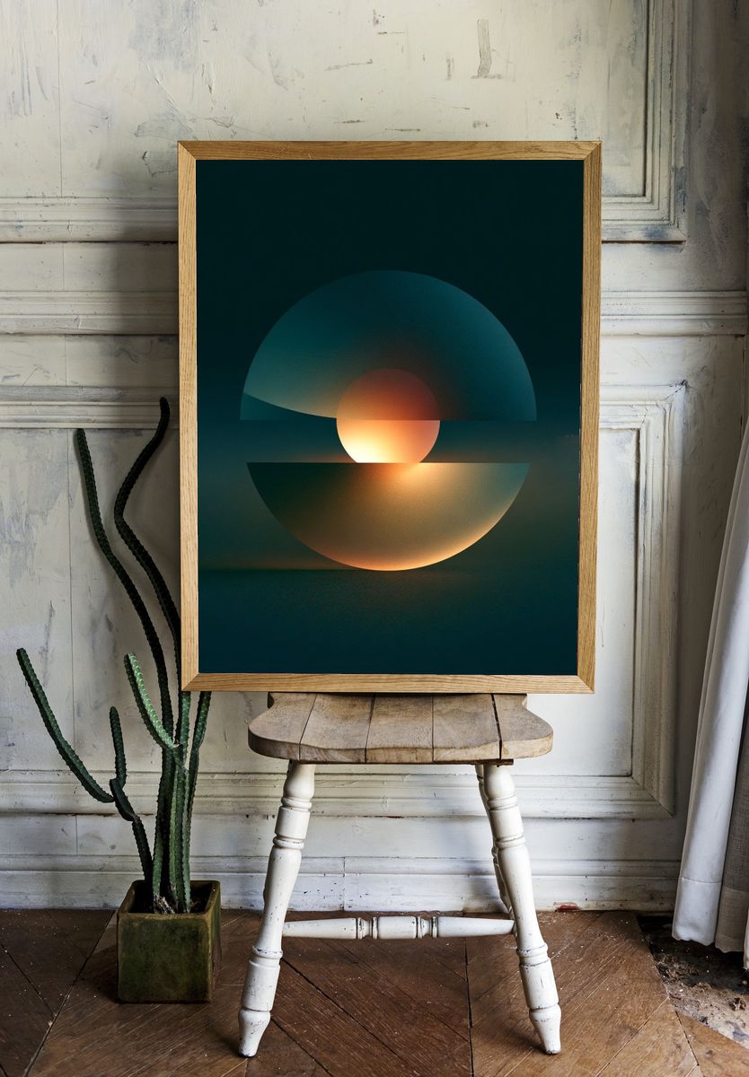 Eclipse Glow Abstract Poster. room preview