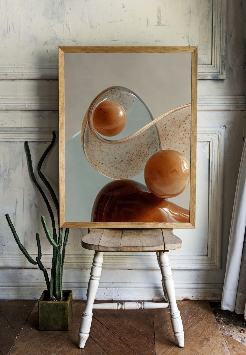 Organic Abstract Sculpture Poster. — room view 1