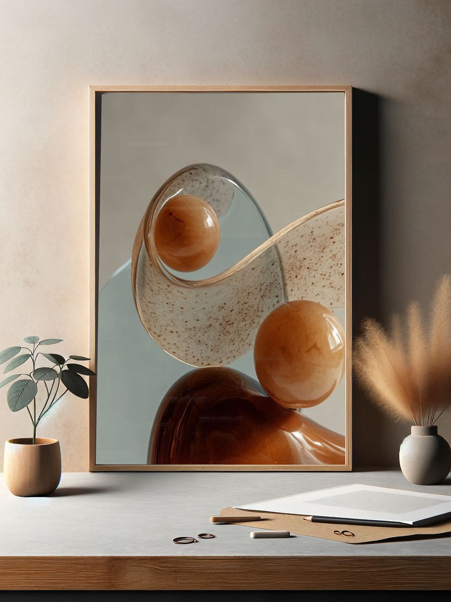 Organic Abstract Sculpture Poster. — room view 2