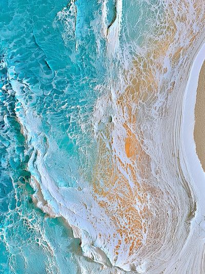 Turquoise Shore Abstract Print. poster