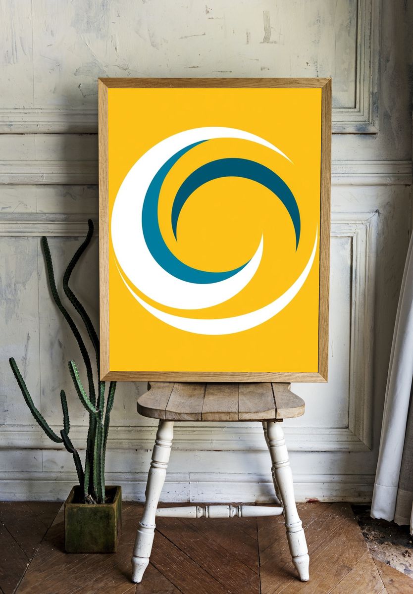 Golden Spiral Abstract Poster. — room view 1