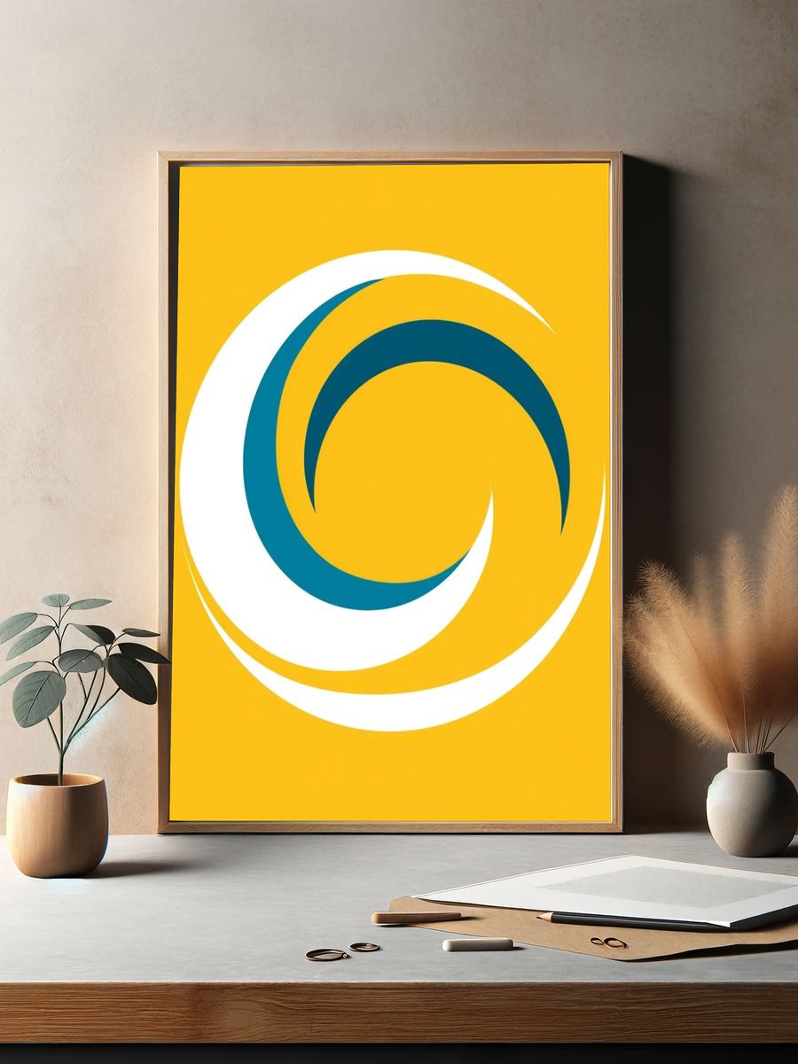 Golden Spiral Abstract Poster. — room view 2