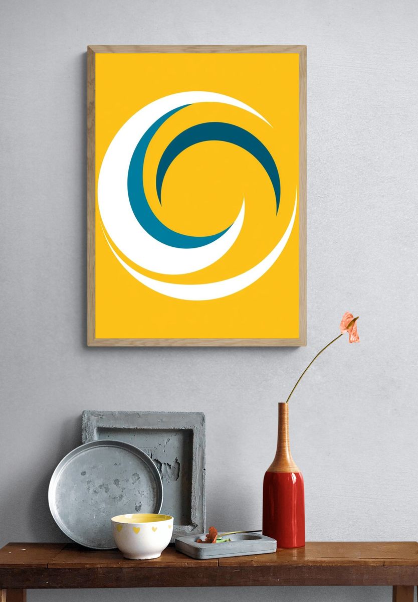 Golden Spiral Abstract Poster. — room view 3