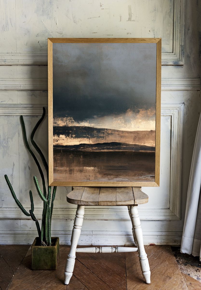 Moody Horizon Abstract Print. — room view 1