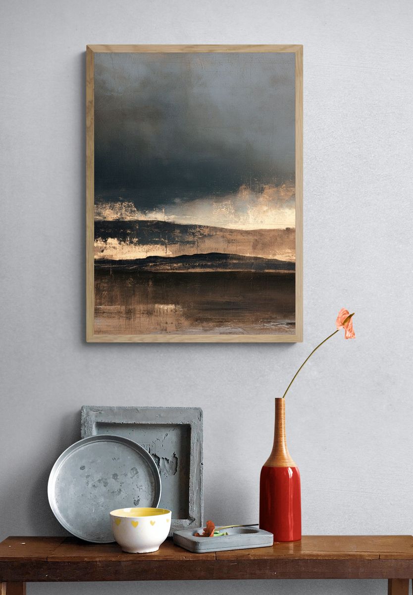 Moody Horizon Abstract Print. — room view 3