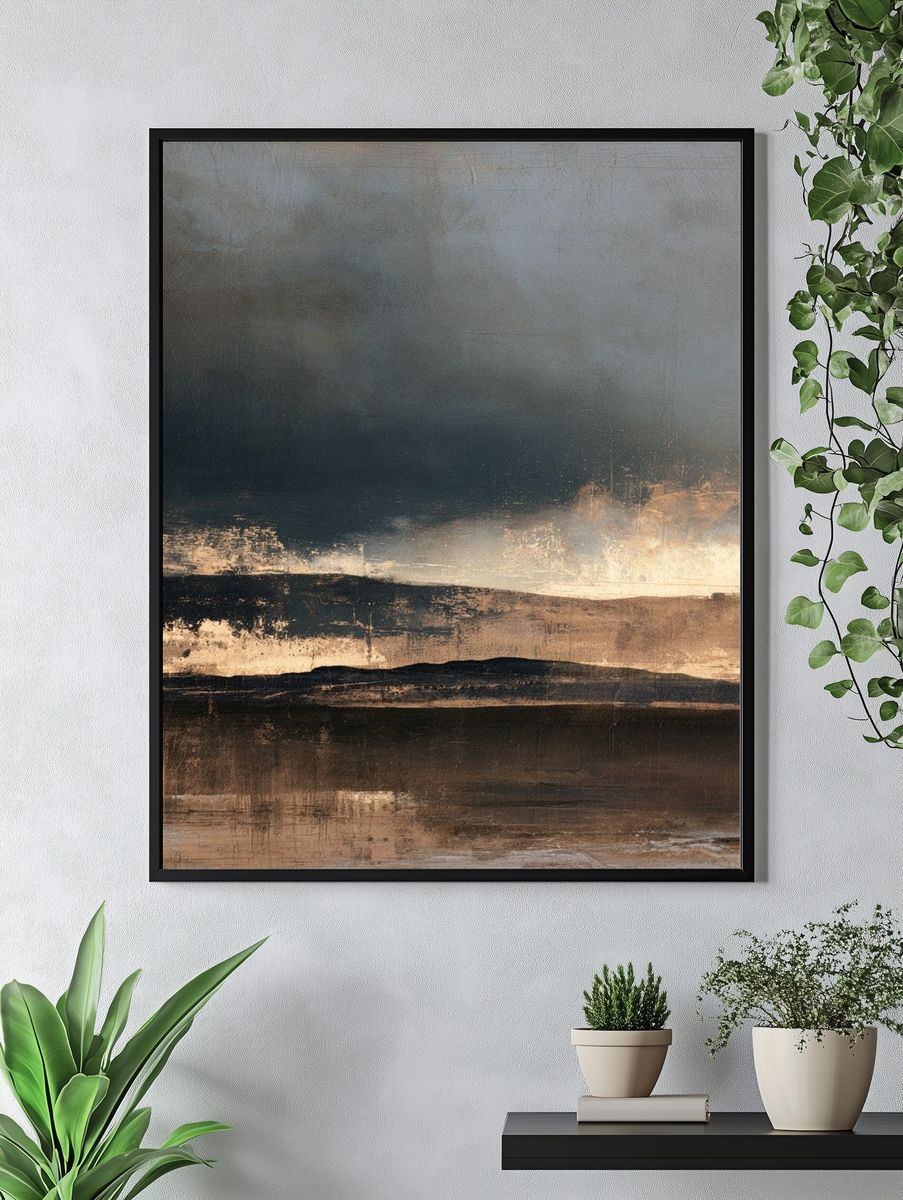 Moody Horizon Abstract Print. — room view 4